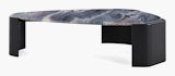 Atlason Organic Slab Coffee Table - Teardrop, 60", Cipollino Ondulato Marble, Black Ash