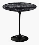 Saarinen Side Table - 20" Round\Portoro marble,  Satin finish\Black"